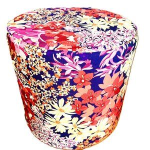 Missoni Home Floral Ottoman Pouf Round Accent Stool Designer Italy